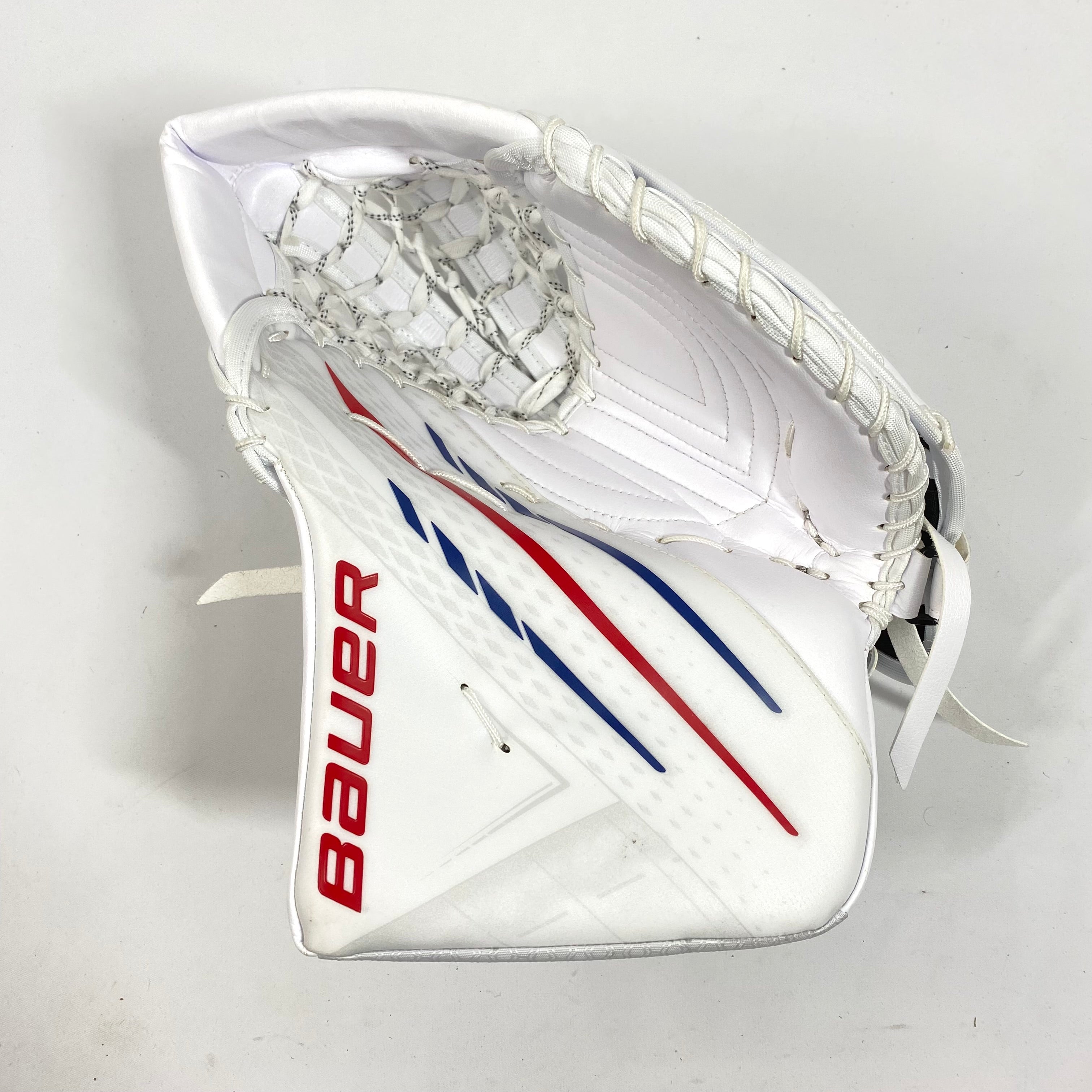 Bauer Vapor Hyperlite - Nouveau gant de gardien Pro Stock - (Blanc/Rouge/Bleu)